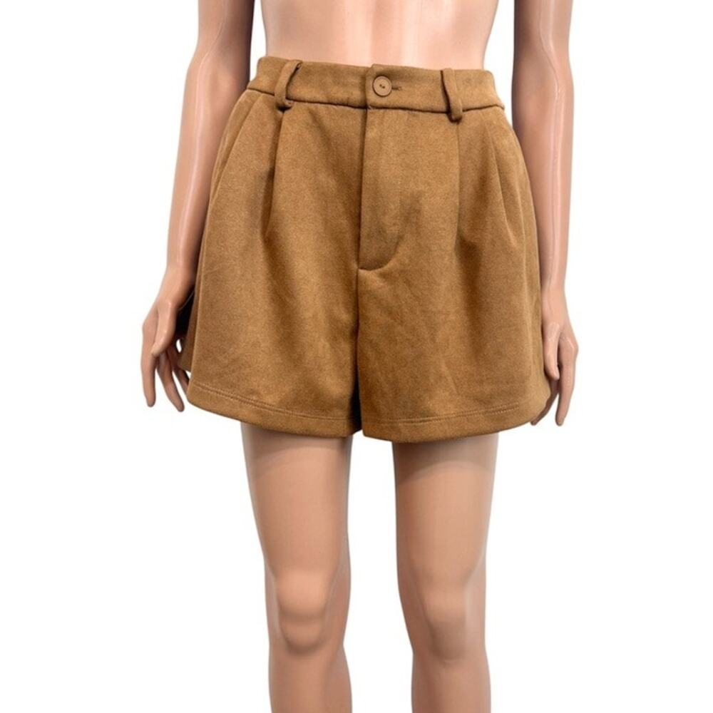 Klesis medium faux suede pleated front shorts SH 3602